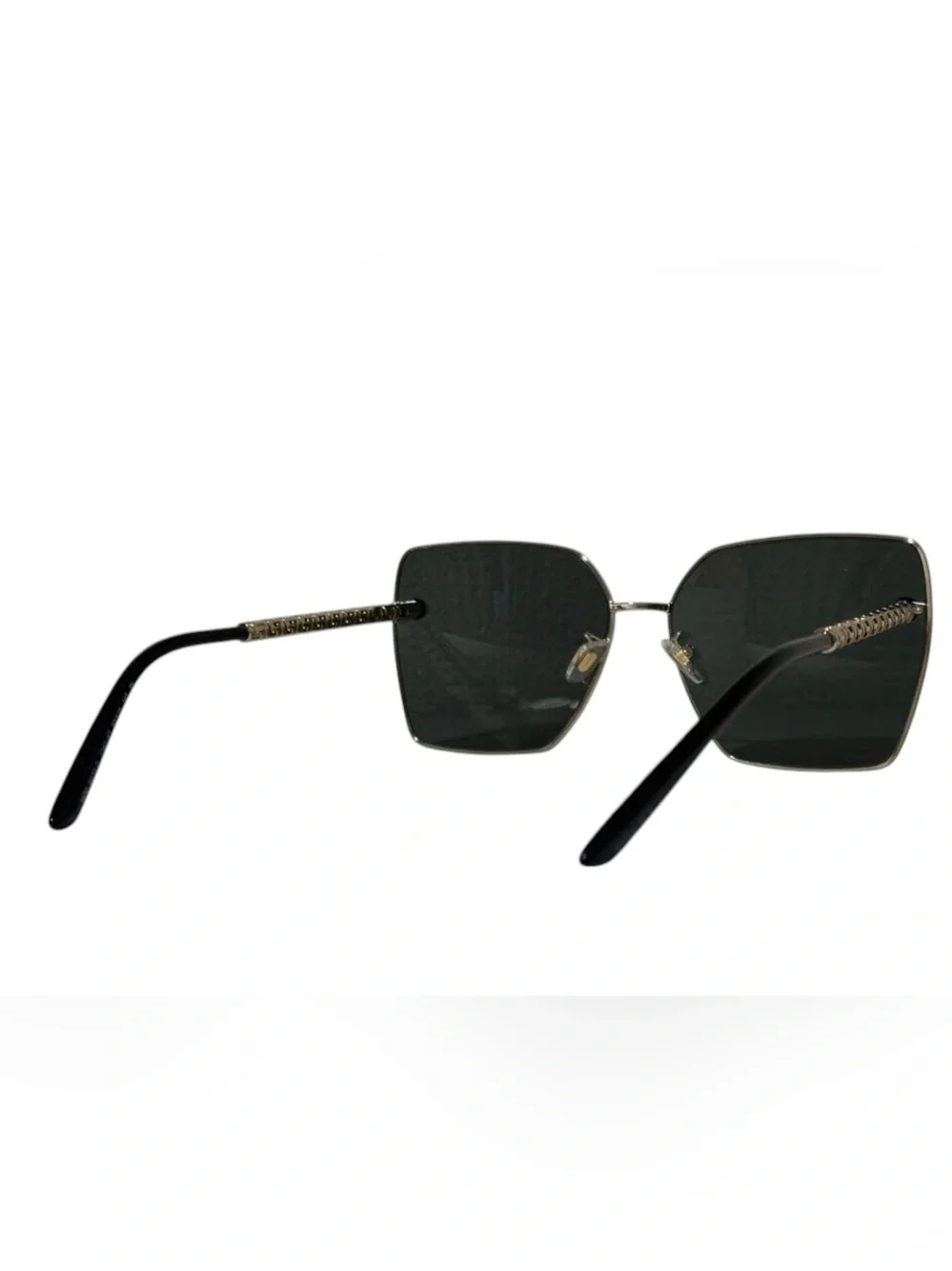 VERSACE Oversized Shaded Gray Gold Emblem 63MM Square Sunglasses